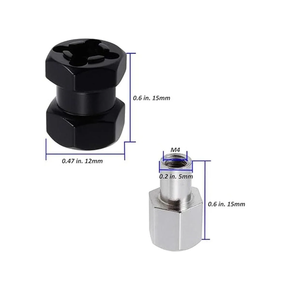 Aleación 0.472 in espaciador hexagonal 0.591 in_2