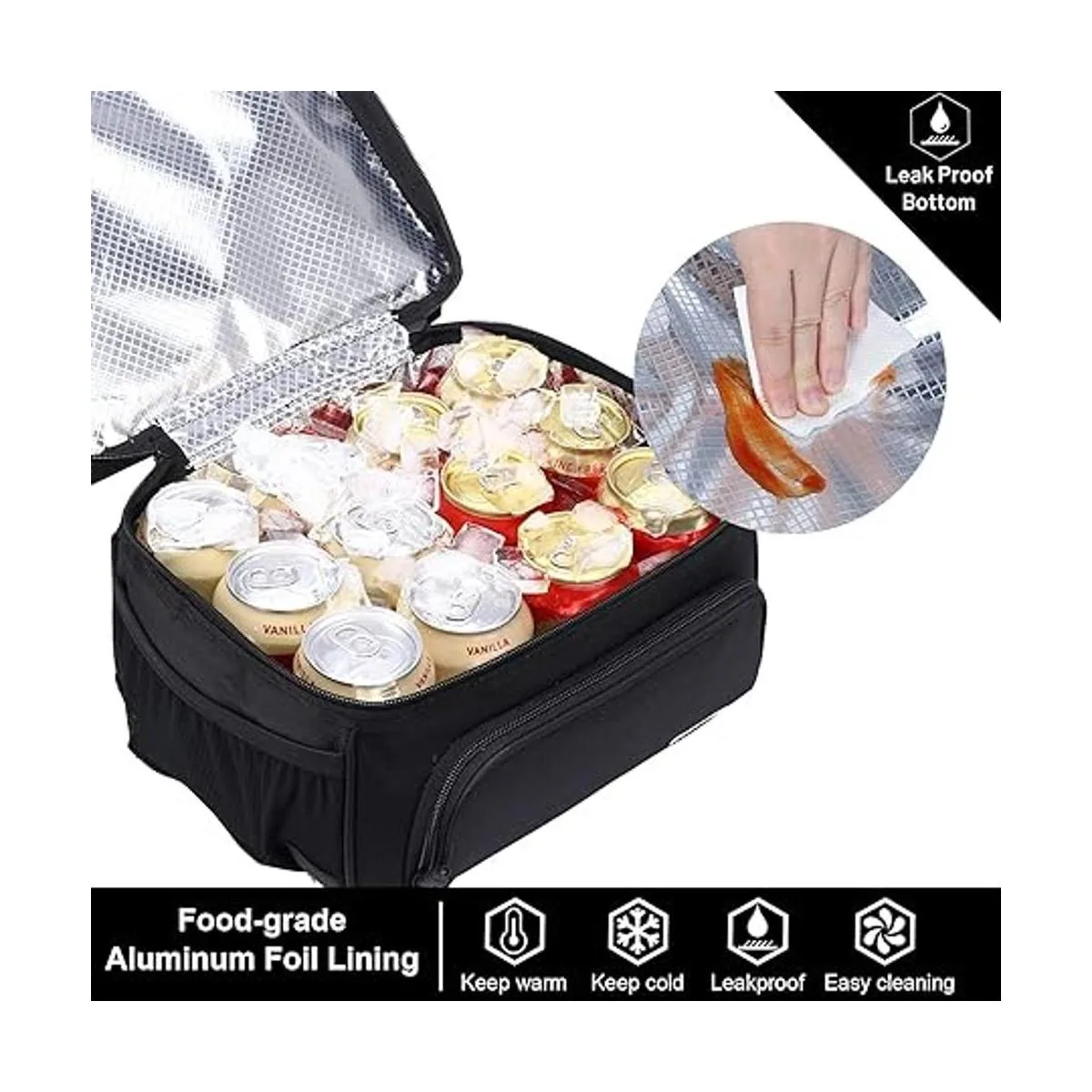 MIER Bolsa de almuerzo con doble compartimento y correa_5