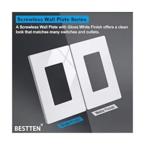 BESTTEN Placa de pared sin tornillos de 1 banda USWP6_6