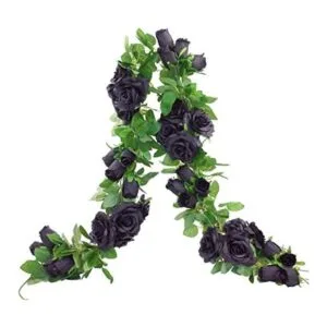 Etistta 2 piezas de vid de rosa negra artificial de 6.5_1