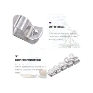 Swpeet Juego de 80 abrazaderas de acero inoxidable 304 de