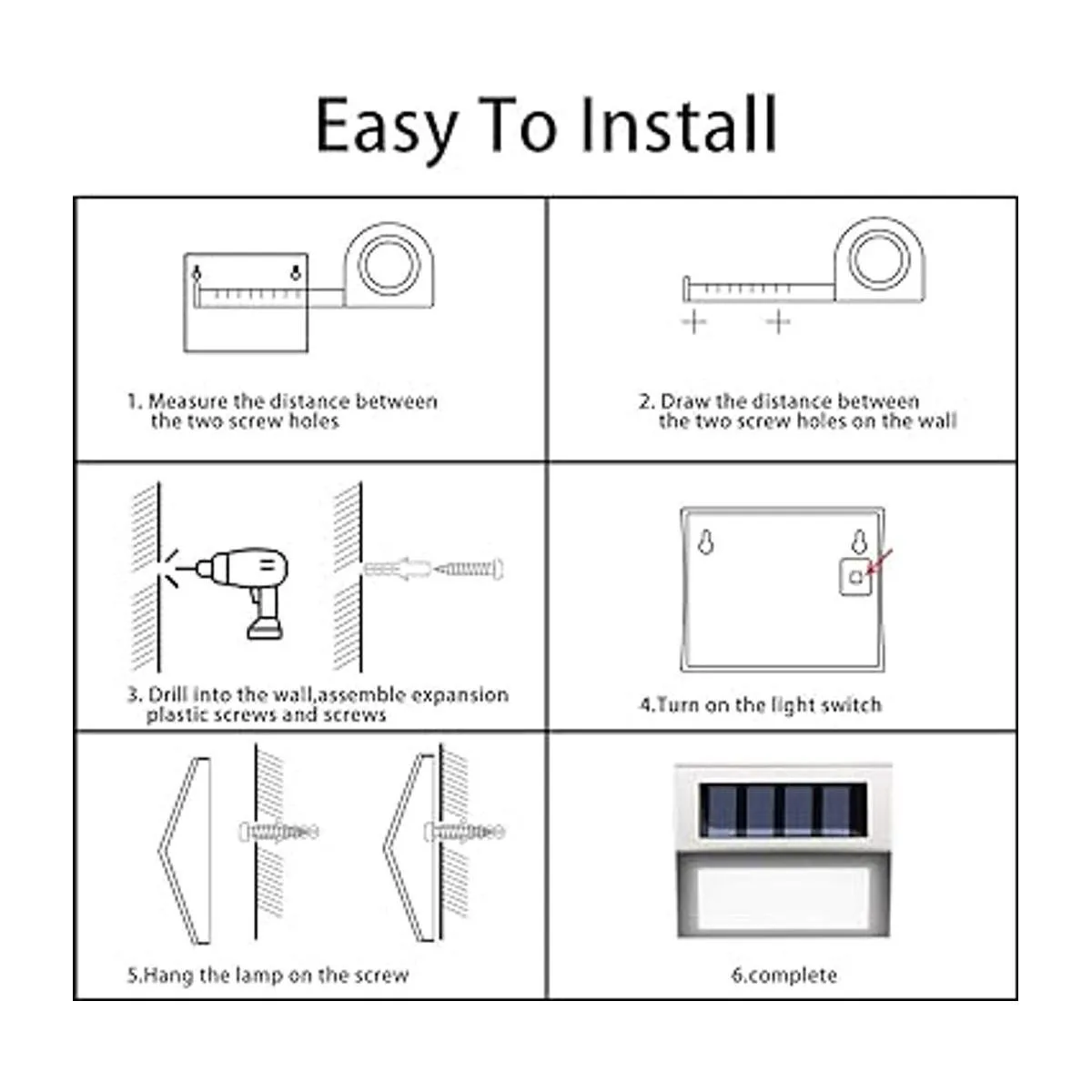 GIGALUMI Luces solares para la terraza 3 luces LED