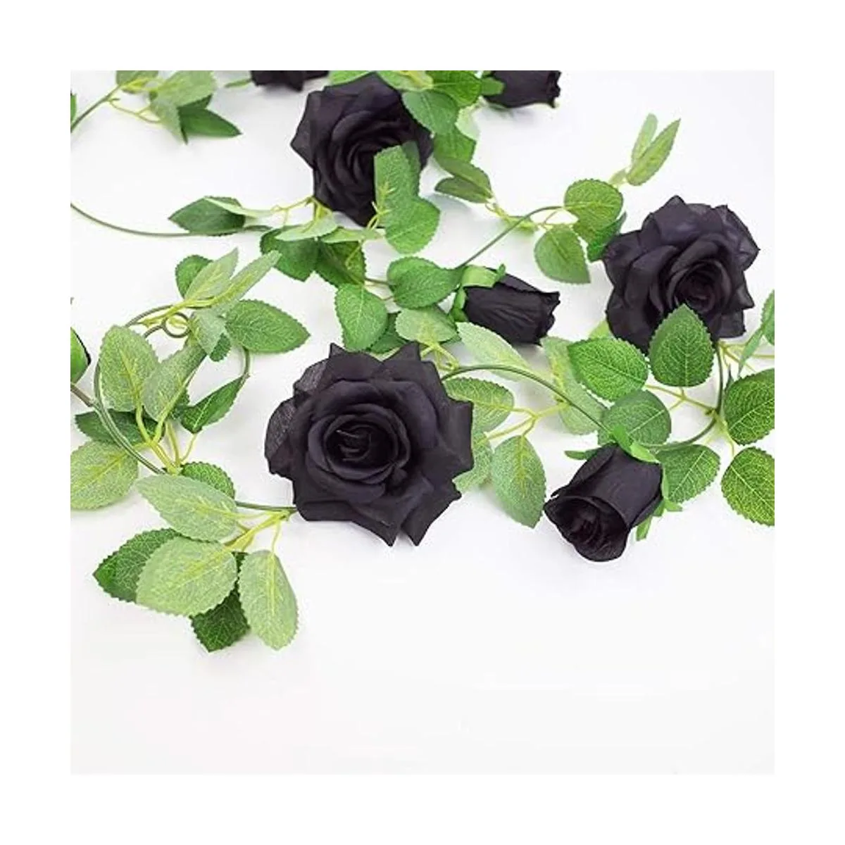 Etistta 2 piezas de vid de rosa negra artificial de 6.5_5