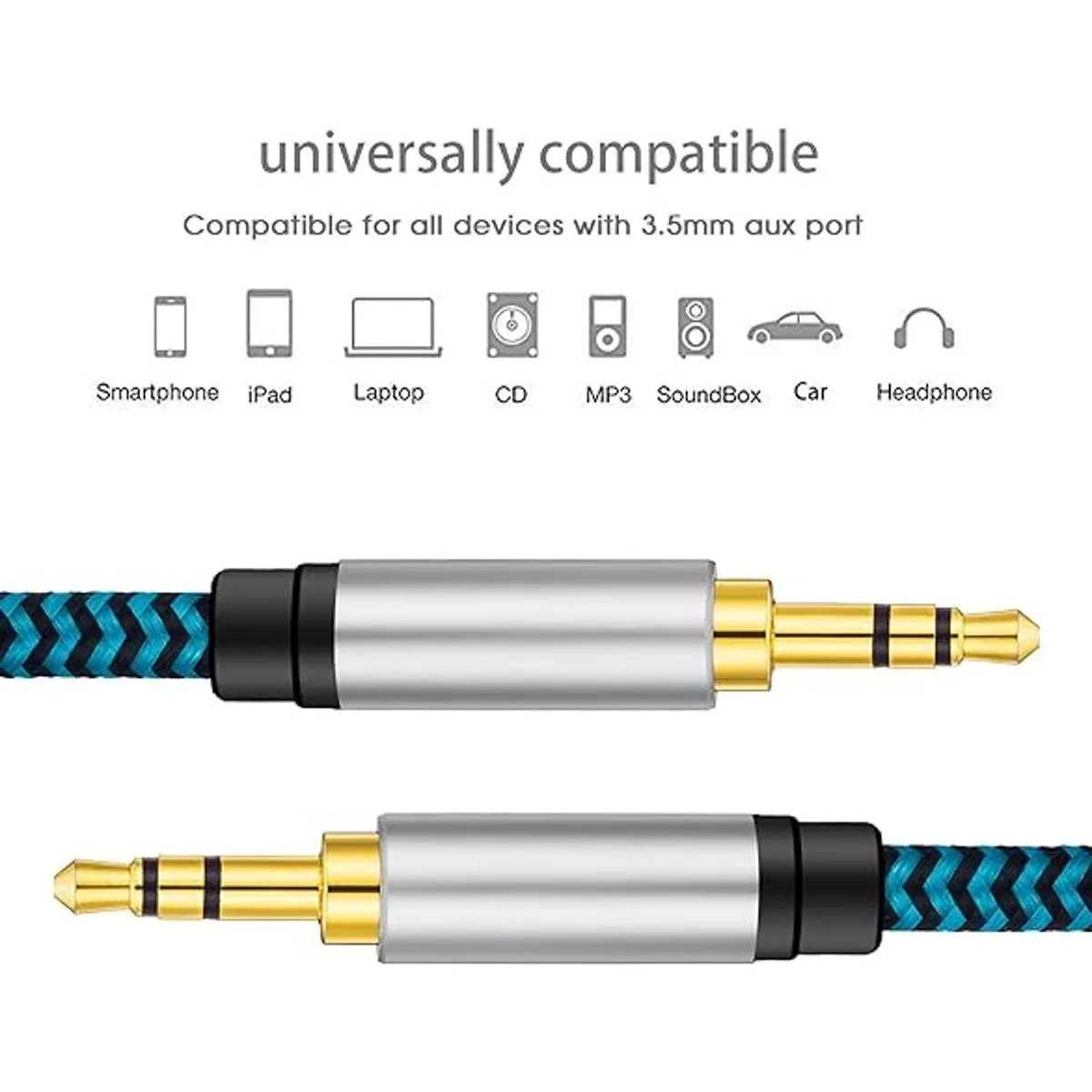 Cable auxiliar de 25 pies Hftywy de 0.138 in macho a_5