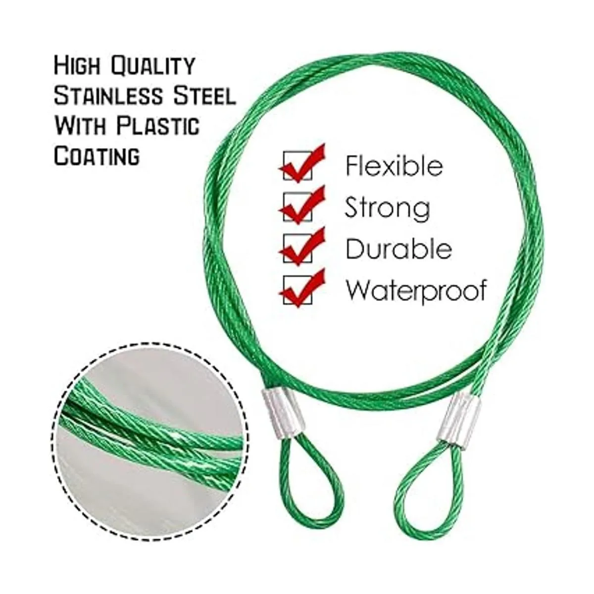 Paquete de 8 correas de seguridad de acero inoxidable kit_3