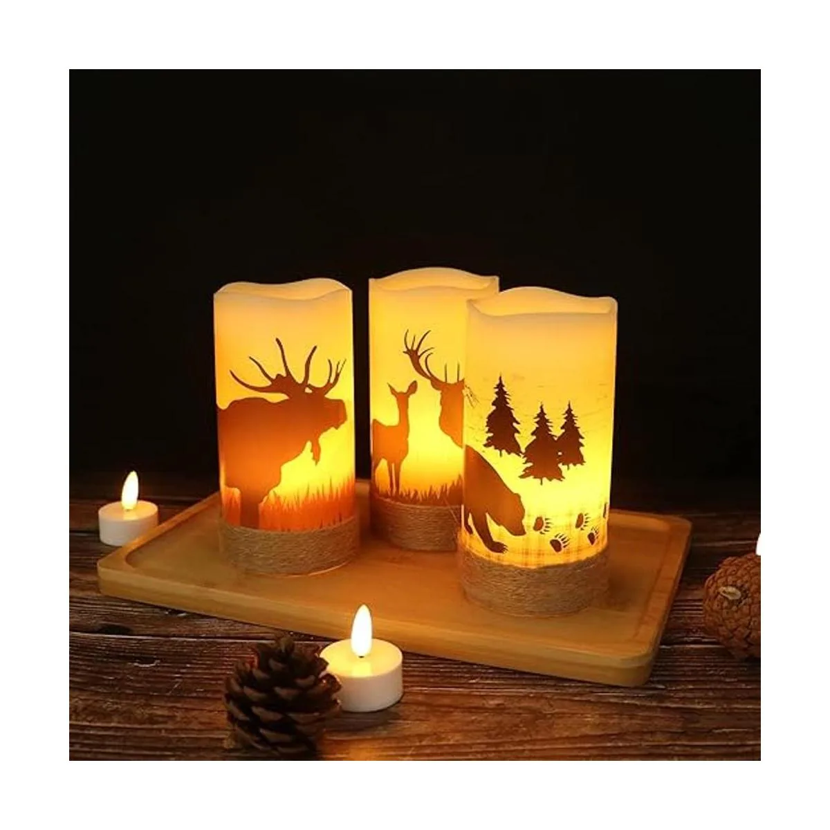 GenSwin Velas LED parpadeantes sin llama con cuerda de_5