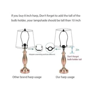 Soporte para arpa de lámpara de 8 pulgadas y base de luz