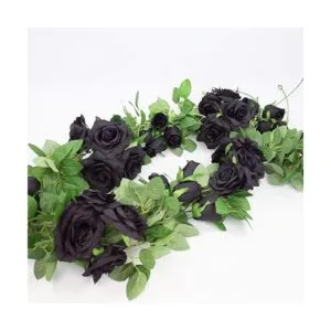 Etistta 2 piezas de vid de rosa negra artificial de 6.5_4