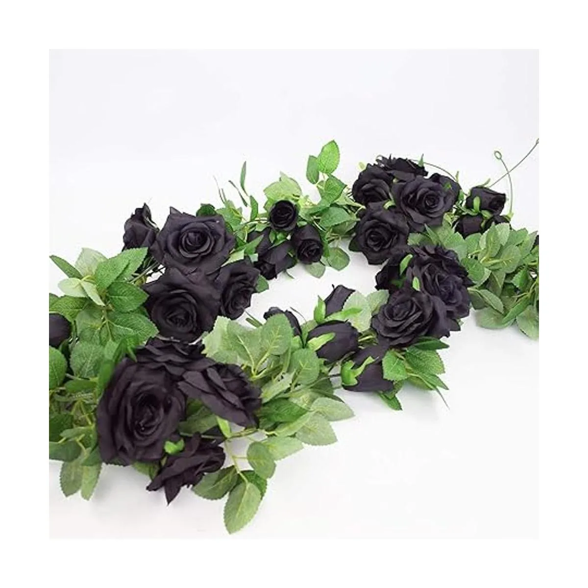 Etistta 2 piezas de vid de rosa negra artificial de 6.5_4