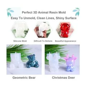 EuTengHao Juego de 20 moldes de resina 3D para animales