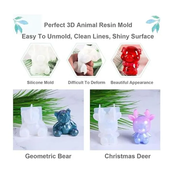EuTengHao Juego de 20 moldes de resina 3D para animales