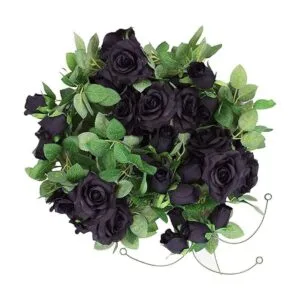 Etistta 2 piezas de vid de rosa negra artificial de 6.5_3