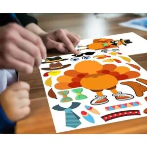 MakeATurkey Juego de 20 pegatinas para fiestas de Acción