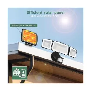 Luz LED de seguridad solar de 1600 lm para exteriores_2