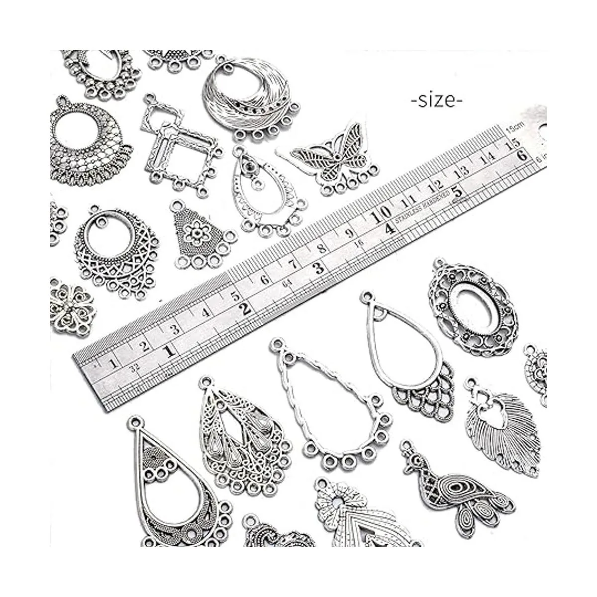 60 piezas 30 pares de pendientes de araña de plata