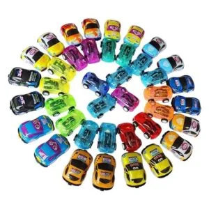 40 piezas de vehículos de tracción trasera mini juguetes