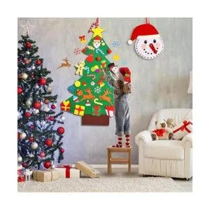 Max Fun Juego de árbol de Navidad de fieltro con adornos y_6