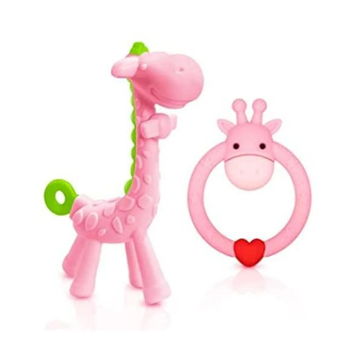 SHARECARE Juego de 2 mordedores de silicona para bebé con_1