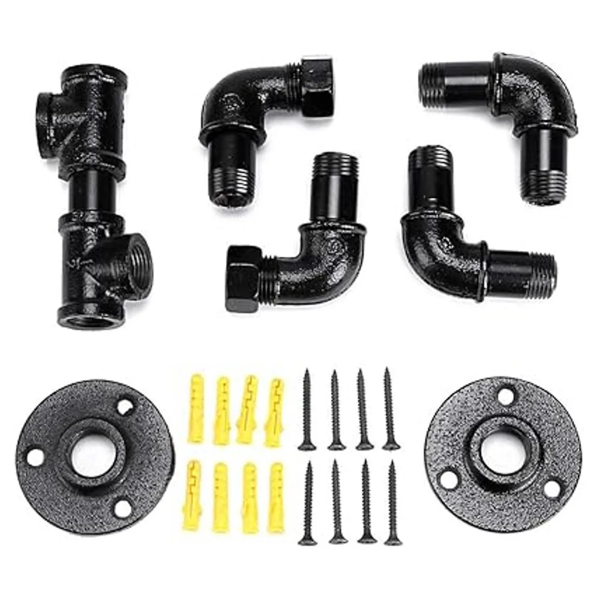 Sumnacon Perchero de pared de metal rústico con_6