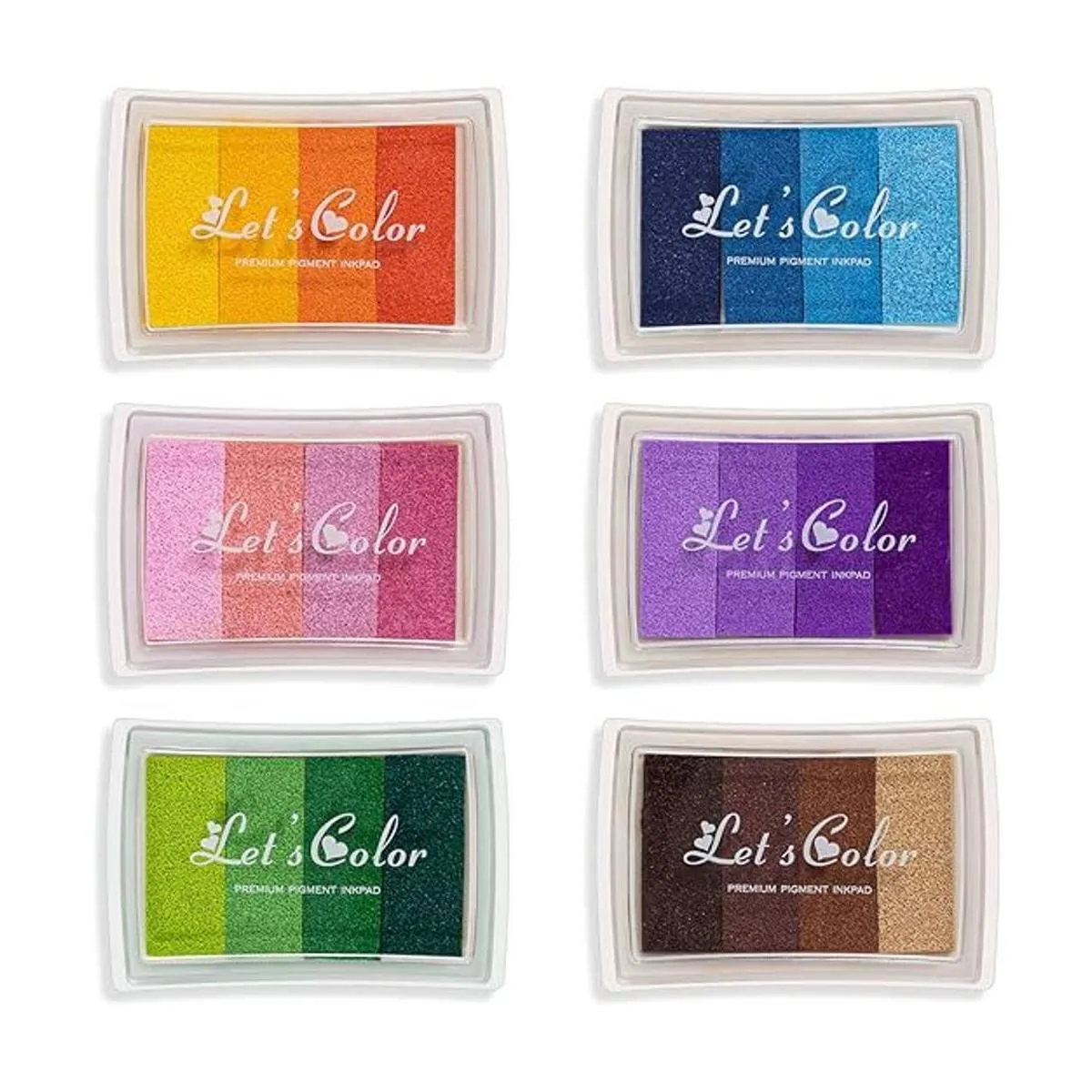 Juego de 6 almohadillas de tinta lavables para_1