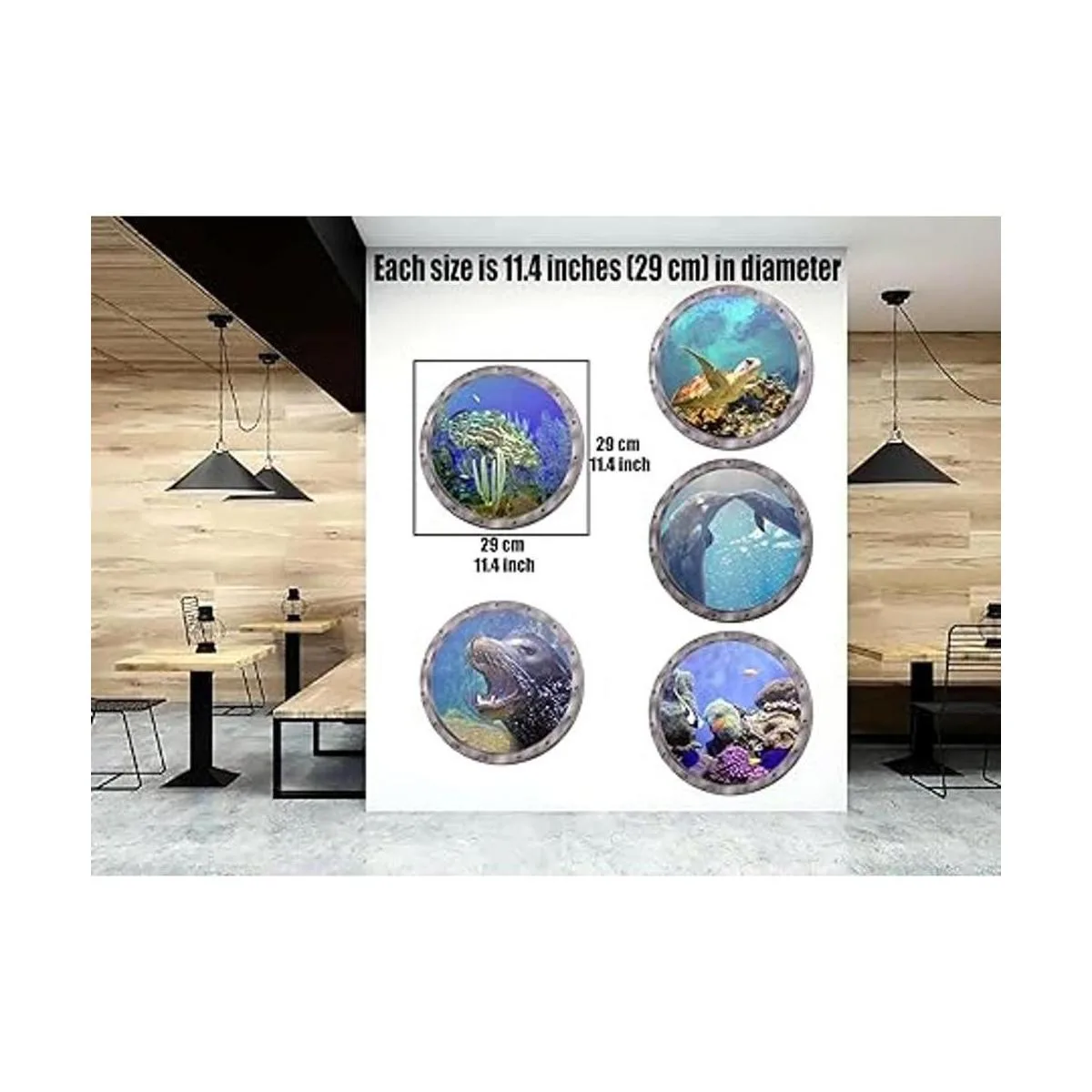 5 calcomanías de pared para ventana de Ocean World 11_5