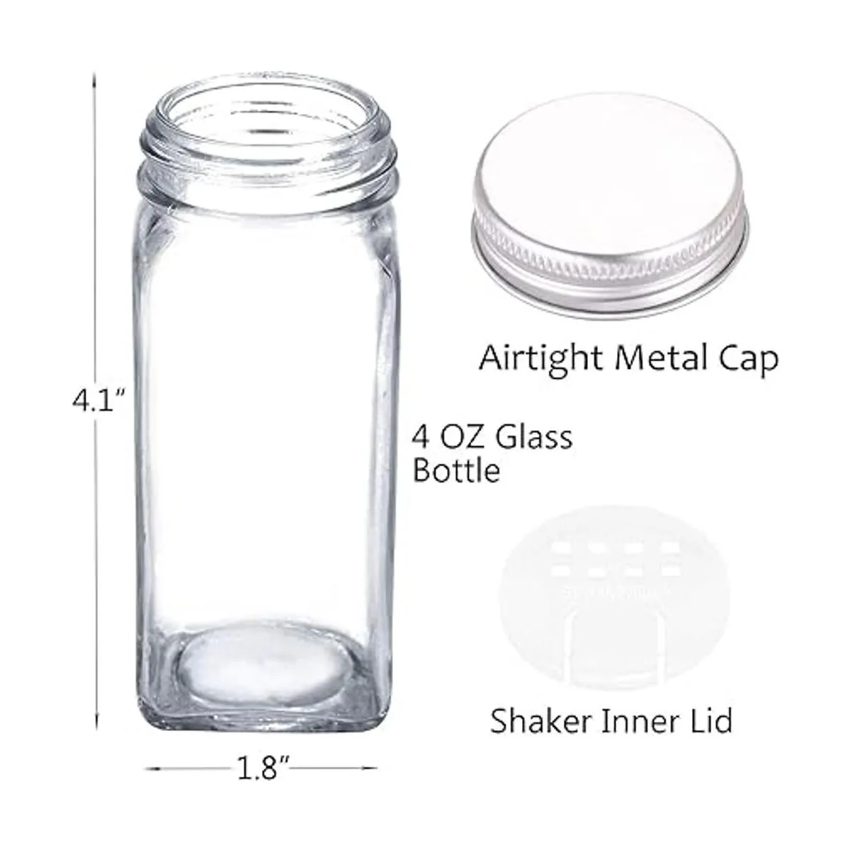 SWOMMOLY Estante para especias con frascos cuadrados_6