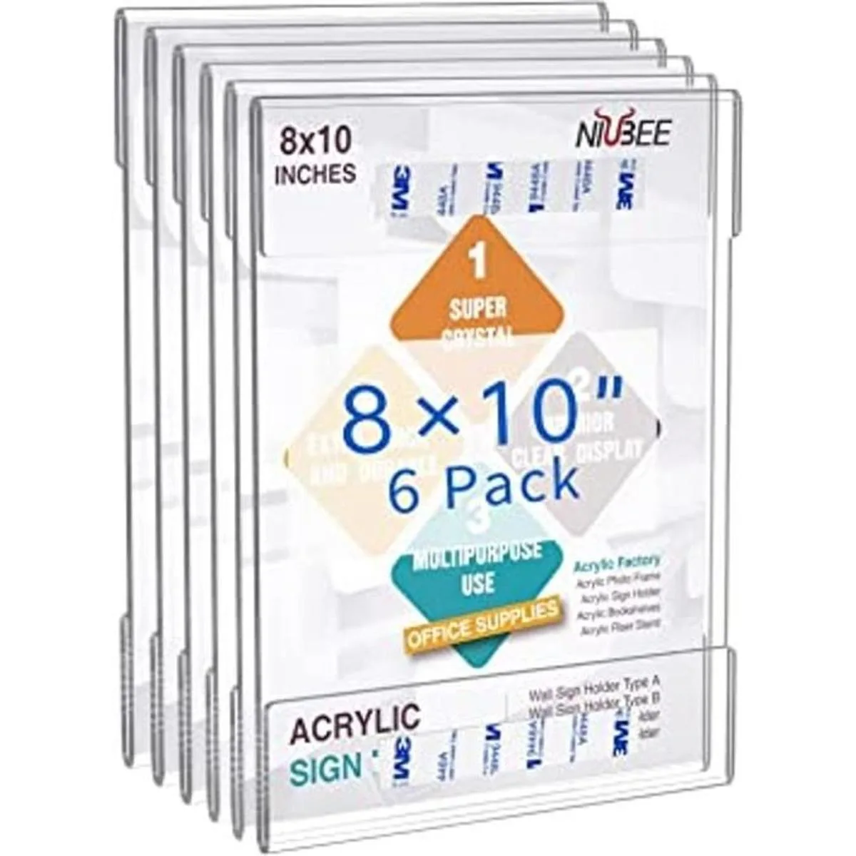 Niubee Soporte para letreros de acrílico 3.1 x 3.9 in_1