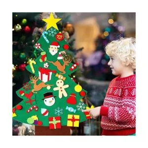 Max Fun Juego de árbol de Navidad de fieltro con adornos y_2