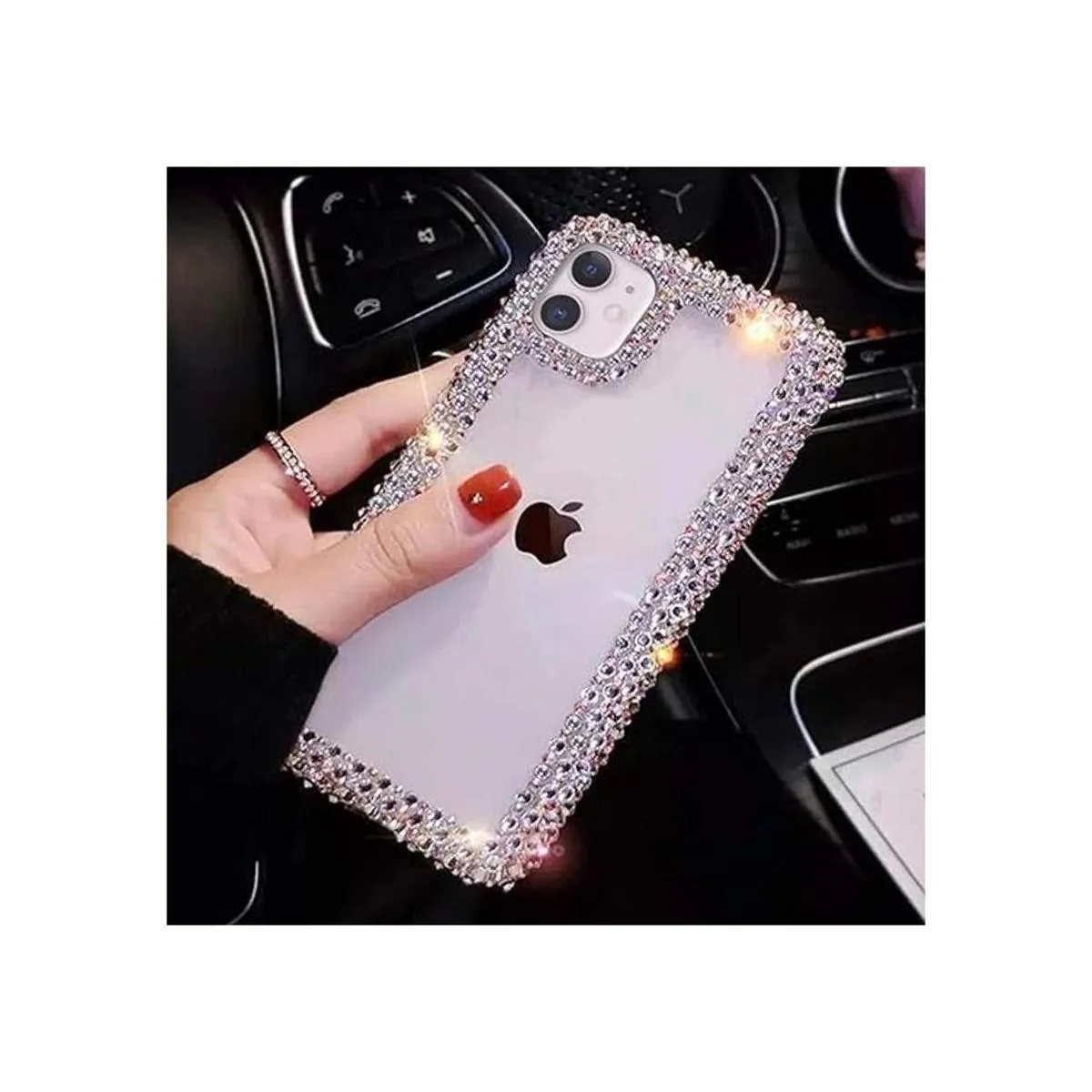 BONITEC Jesiya Funda para iPhone 11 con purpurina 3D_3