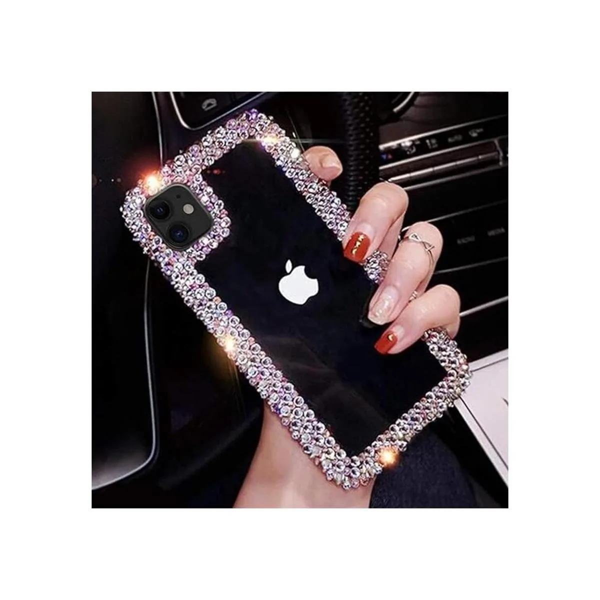 BONITEC Jesiya Funda para iPhone 11 con purpurina 3D_4