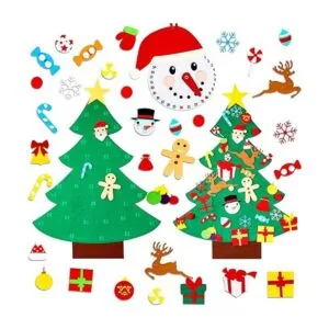 Max Fun Juego de árbol de Navidad de fieltro con adornos y_4