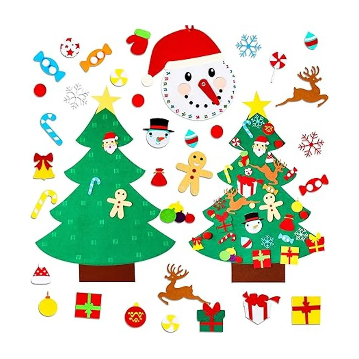 Max Fun Juego de árbol de Navidad de fieltro con adornos y_4