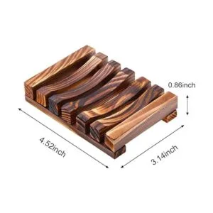 Soporte de madera para jabón 5 piezas carbón