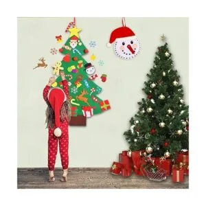 Max Fun Juego de árbol de Navidad de fieltro con adornos y_3