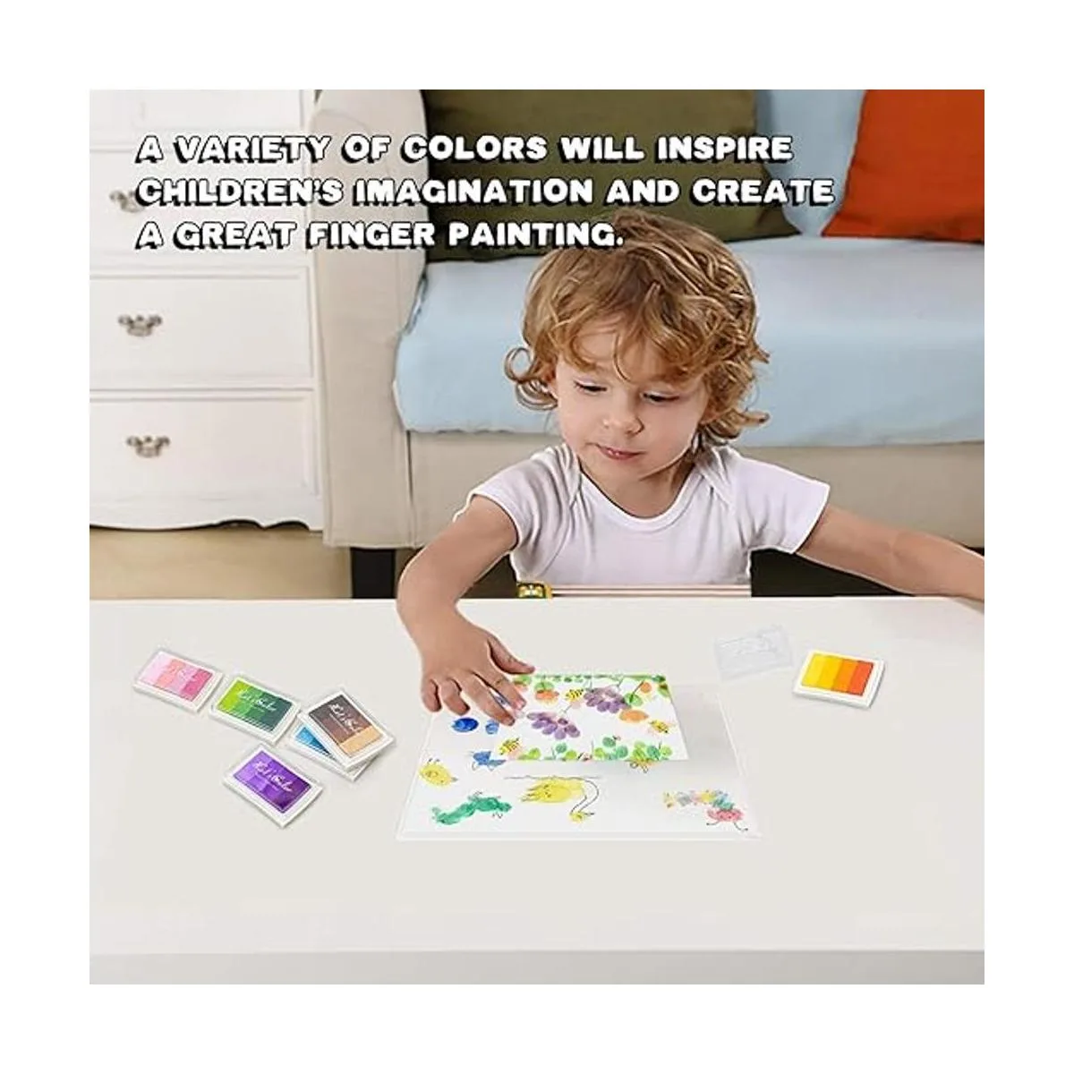 Juego de 6 almohadillas de tinta lavables para_6