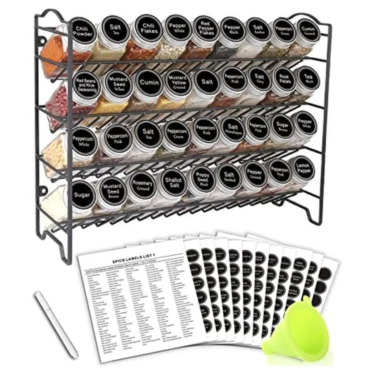 SWOMMOLY Estante para especias con frascos cuadrados_1