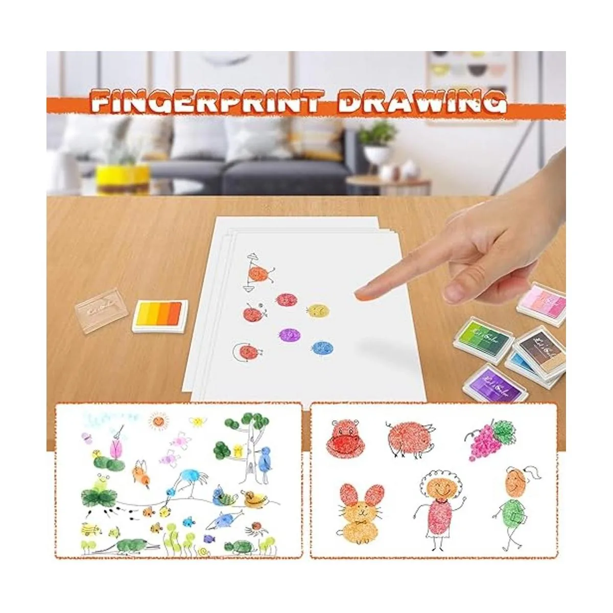 Juego de 6 almohadillas de tinta lavables para_5