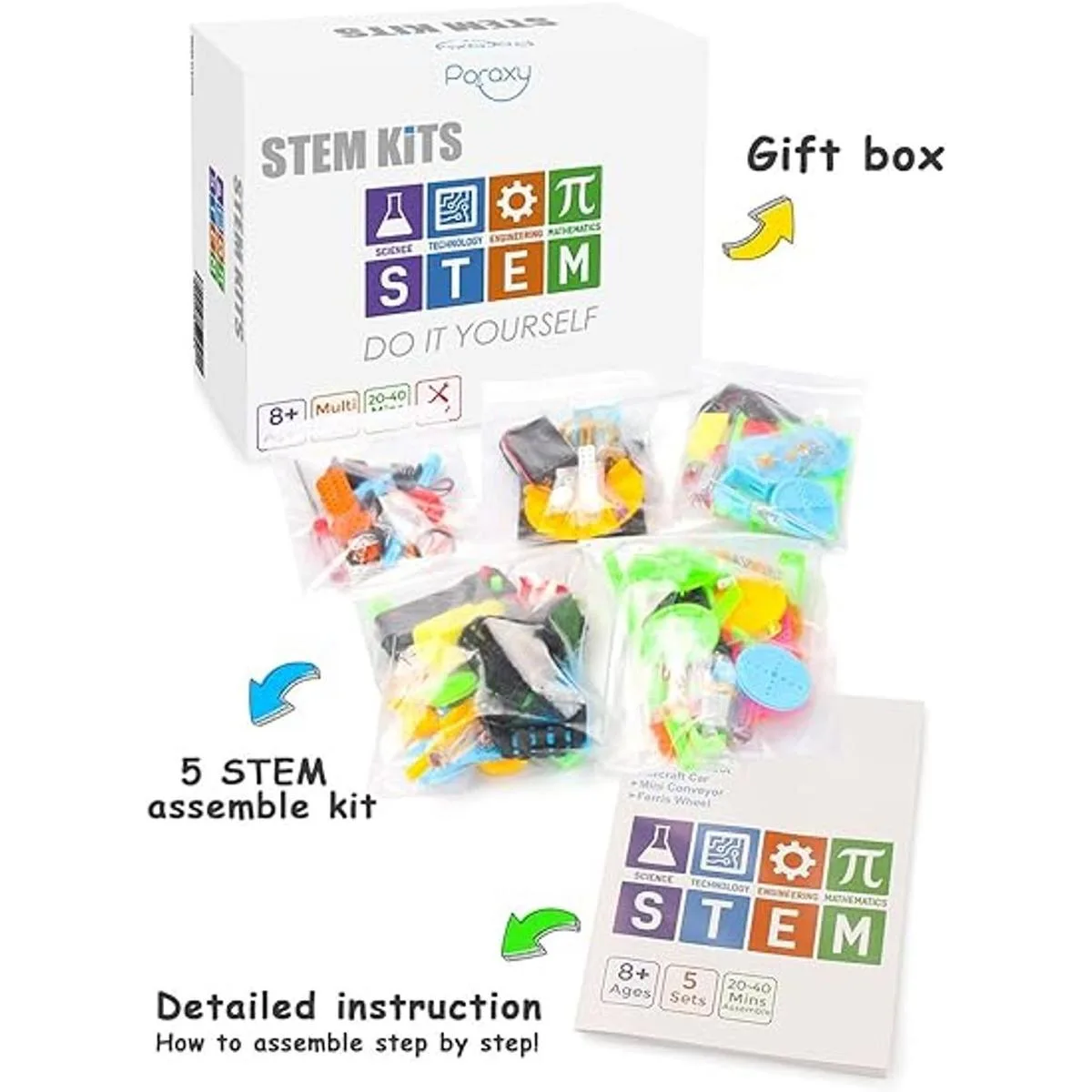 Kit de 5 juegos STEM kit robótico de montaje electrónico