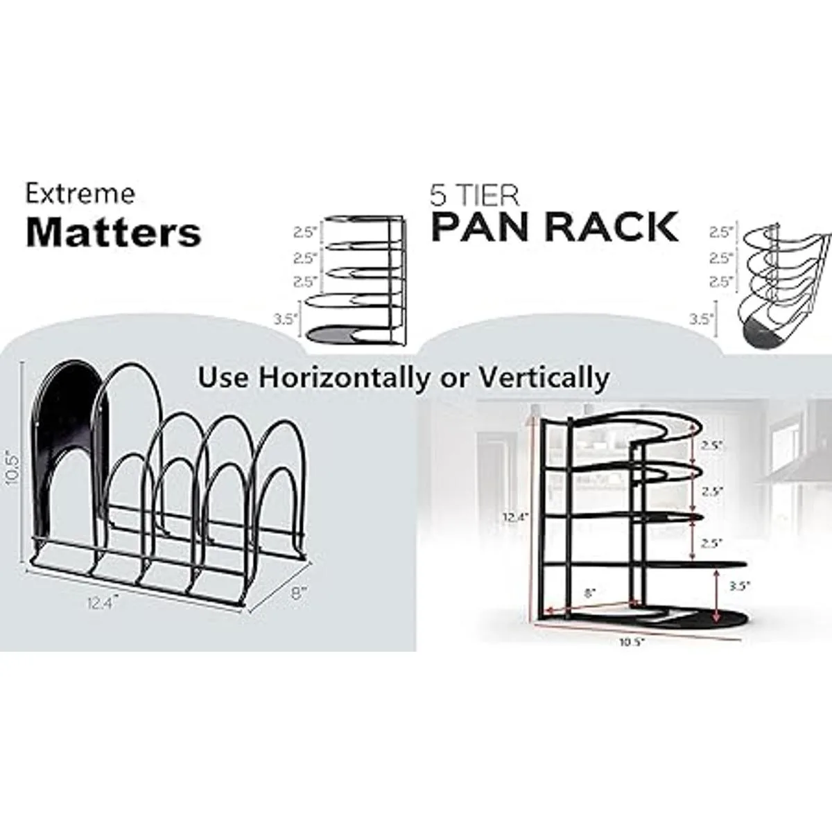 Organizador de ollas y sartenes resistente para sartenes