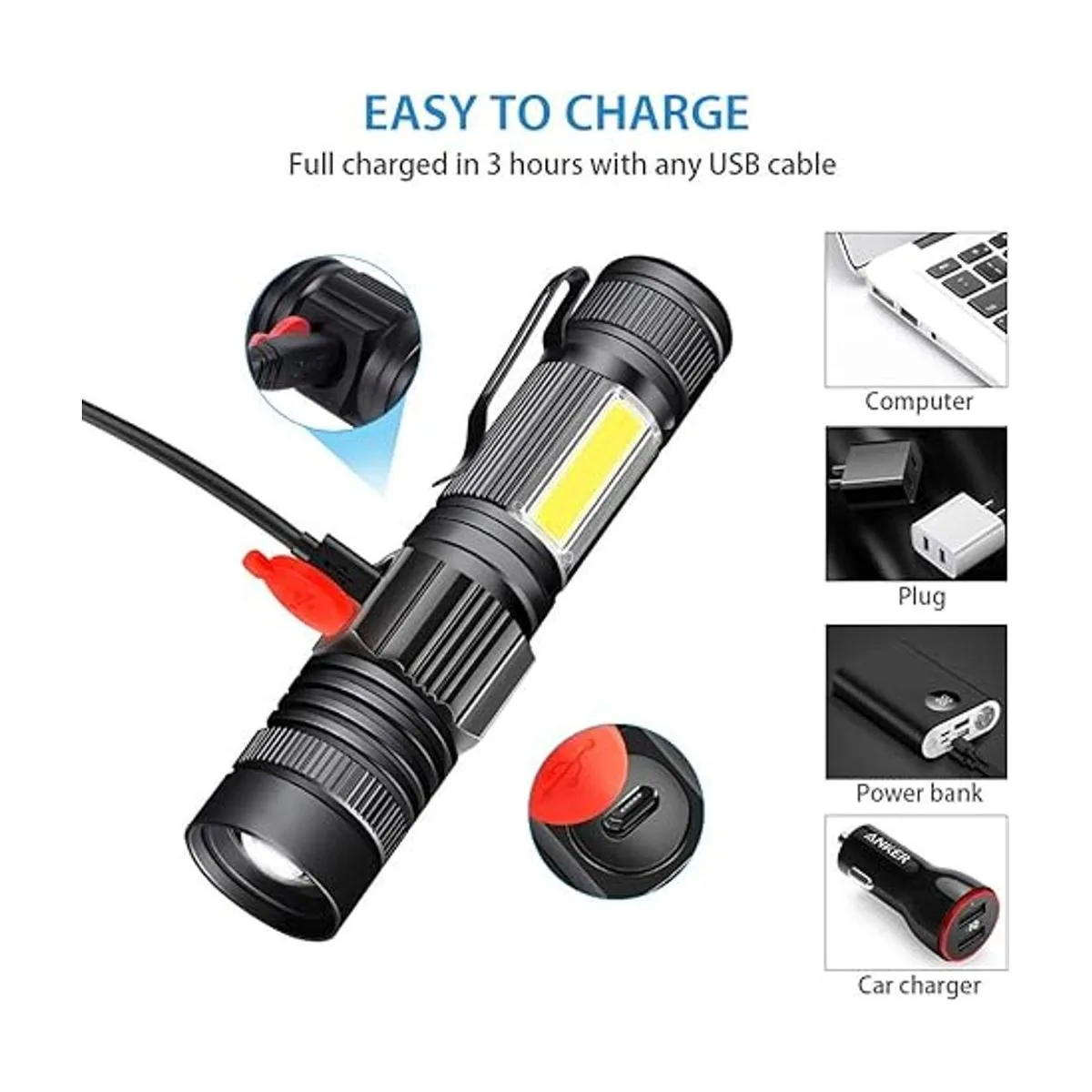 Linternas LED recargables linterna magnética no incluye_2