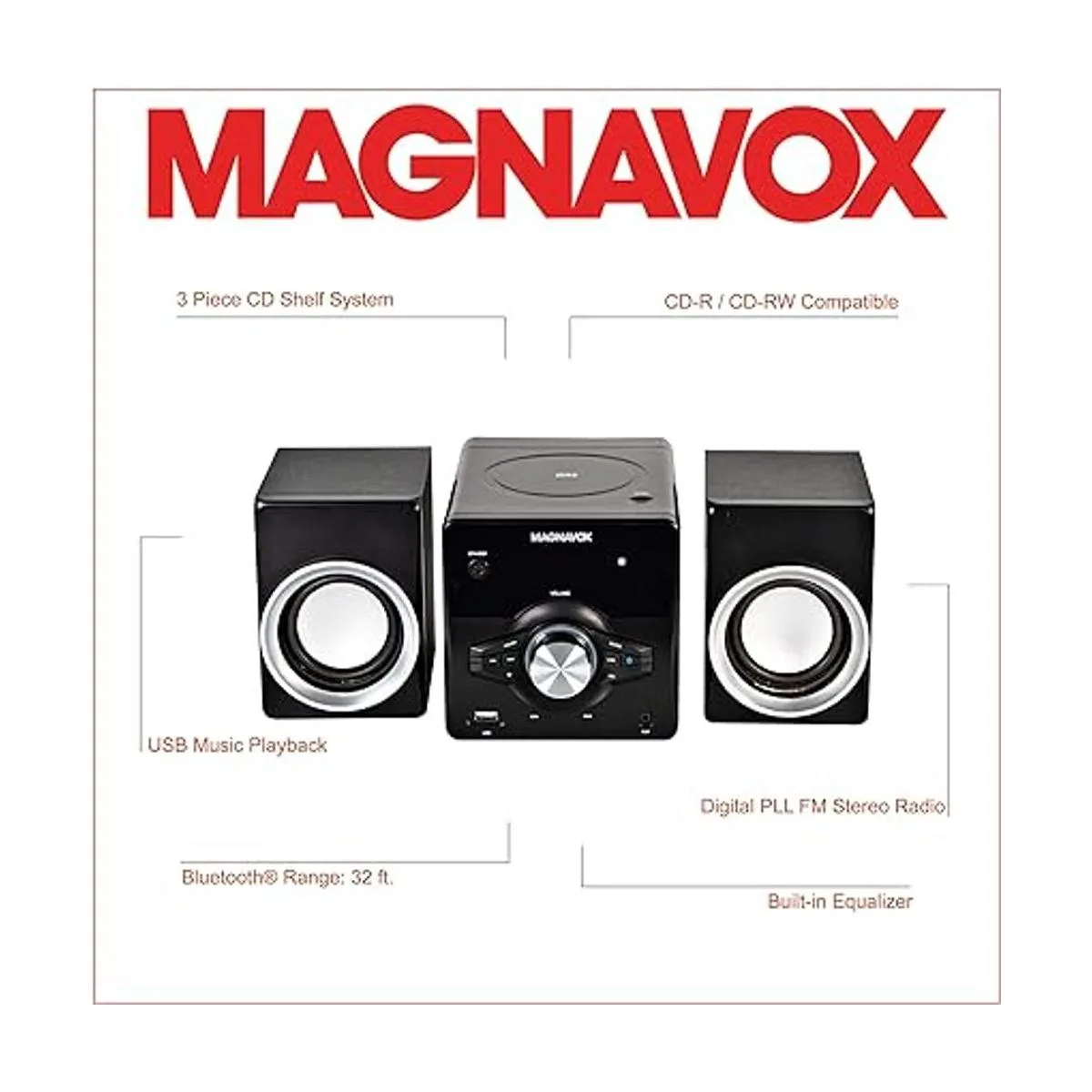 Magnavox MM442 Sistema de estante de CD de carga superior_2