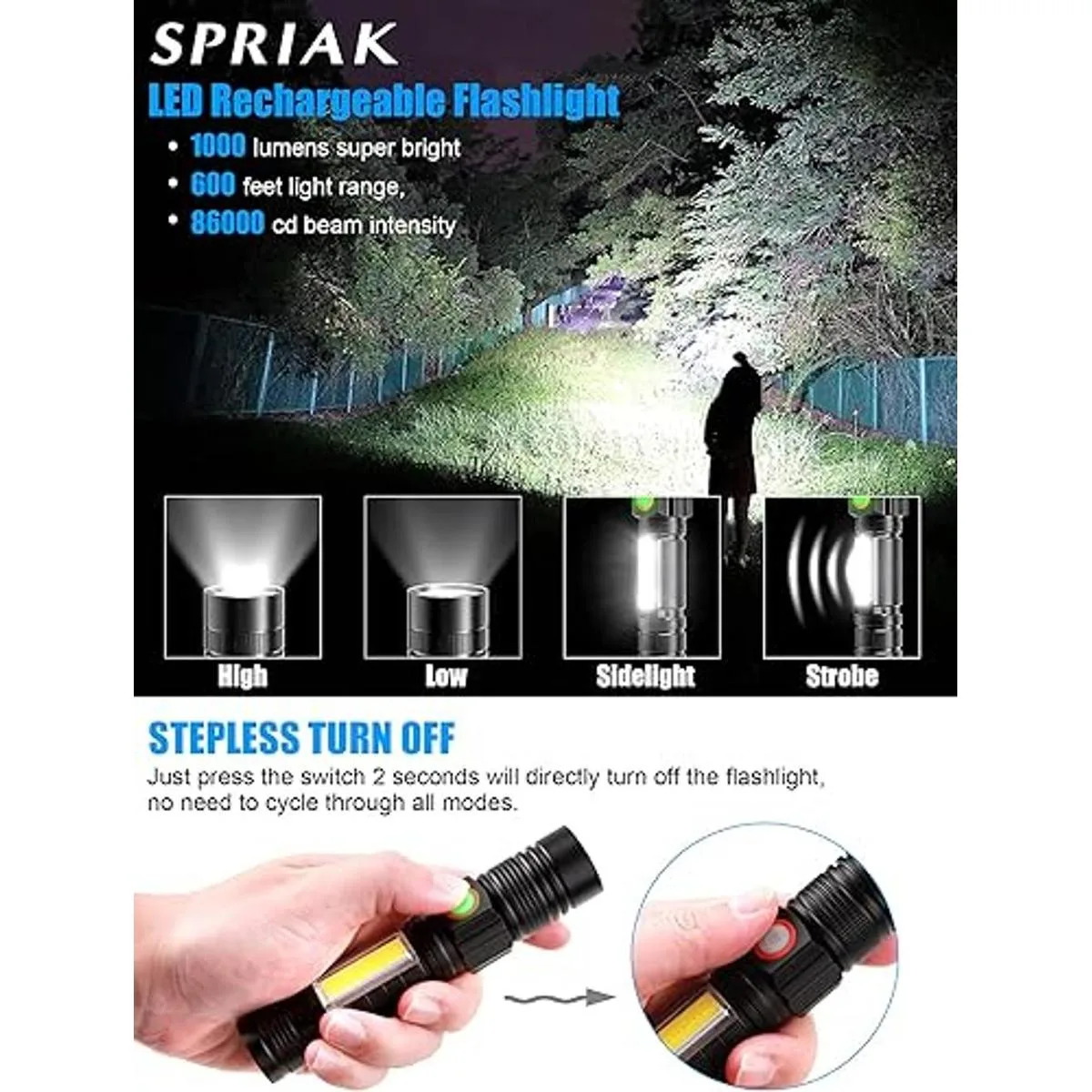 Linternas LED recargables linterna magnética no incluye_4