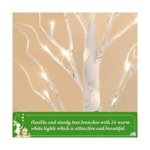 PEIDUO Juego de 2 luces LED blancas cálidas de 2 pies y 24_2