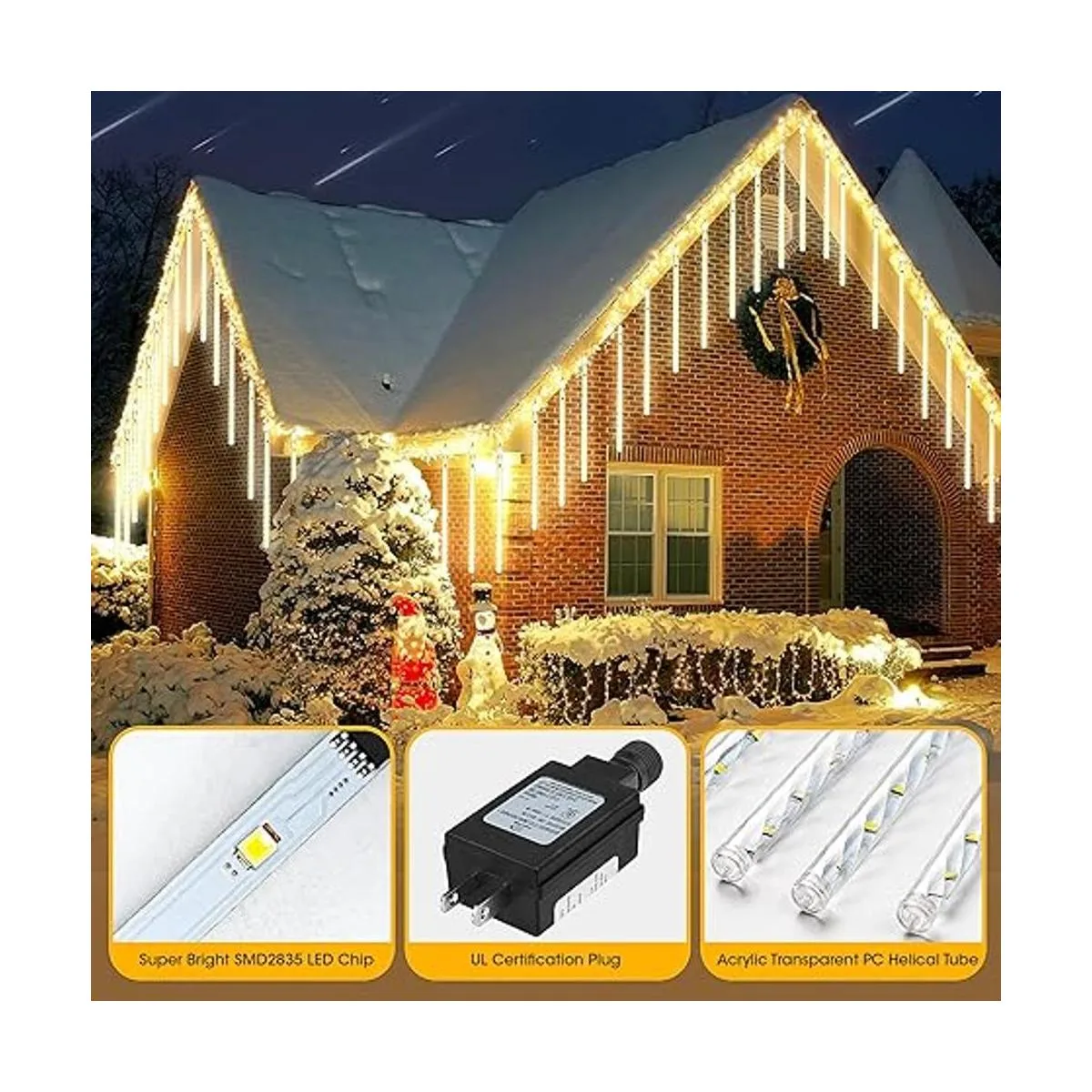 PGFUN Luces de lluvia de meteoritos de 12.2 pulgadas 12_3