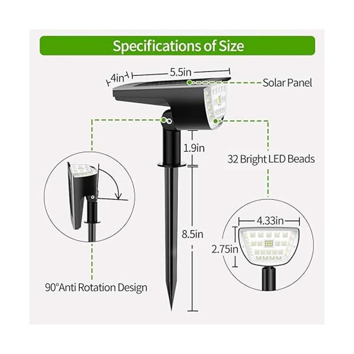 Claoner Luces solares para exteriores IP65 impermeables_3