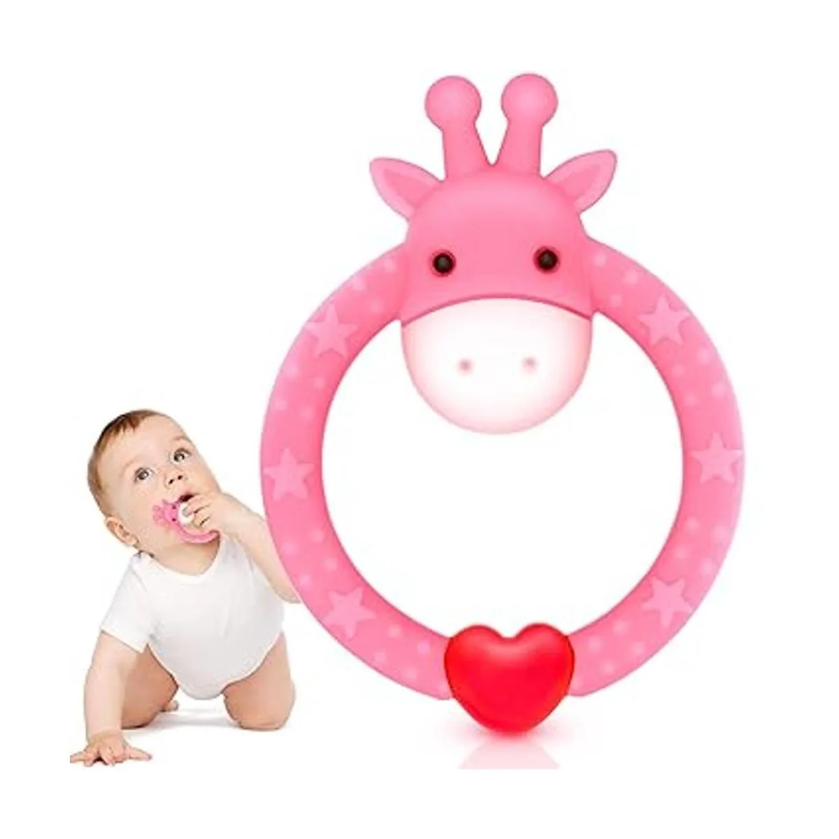 SHARECARE Juego de 2 mordedores de silicona para bebé con_3