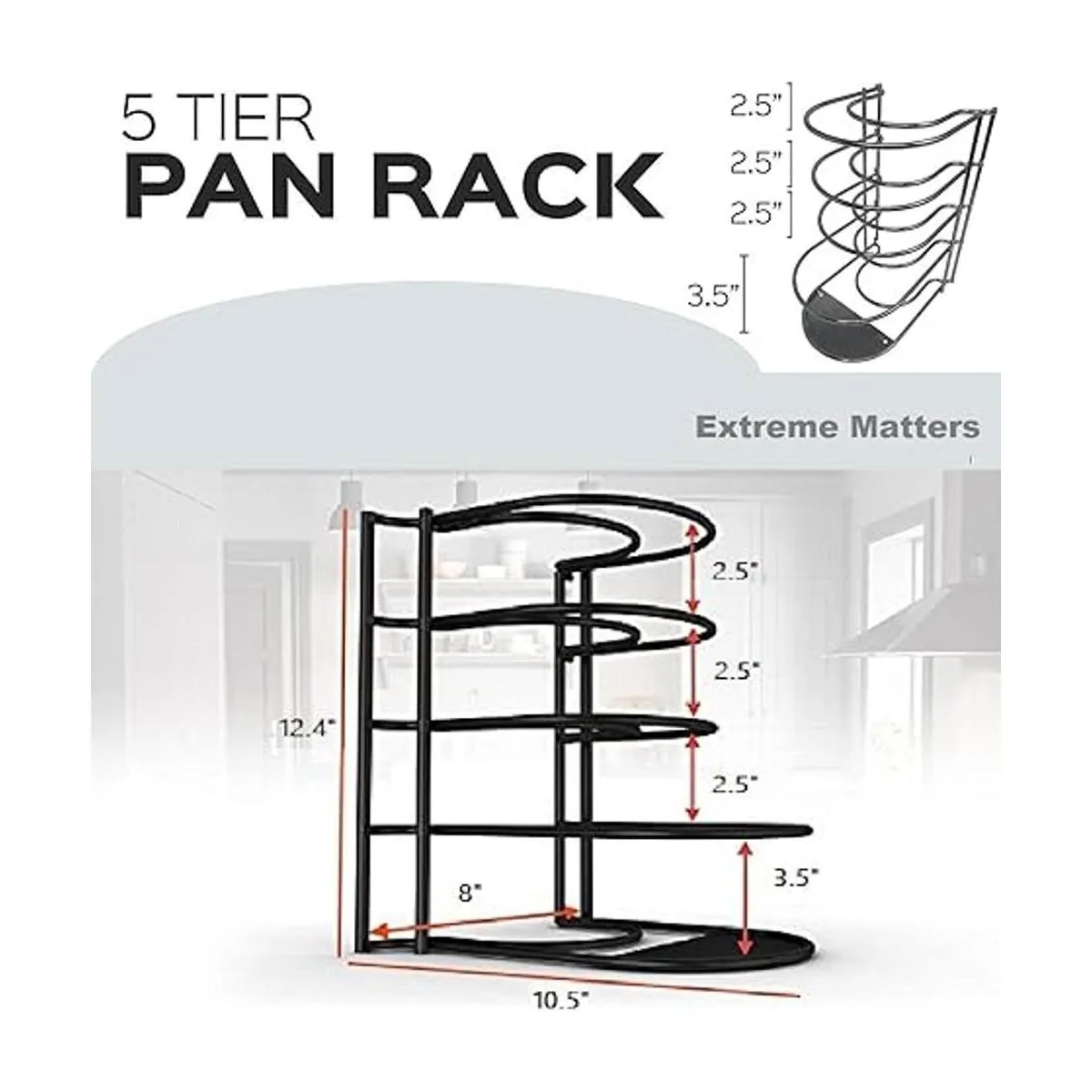 Organizador de ollas y sartenes resistente para sartenes