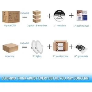 Ledimwo Iluminación empotrable regulable de 12 W 5000 K_2