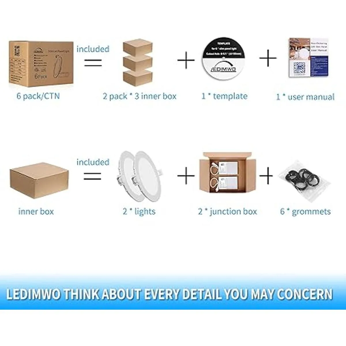 Ledimwo Iluminación empotrable regulable de 12 W 5000 K_2