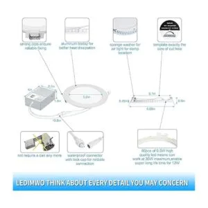 Ledimwo Iluminación empotrable regulable de 12 W 5000 K_3